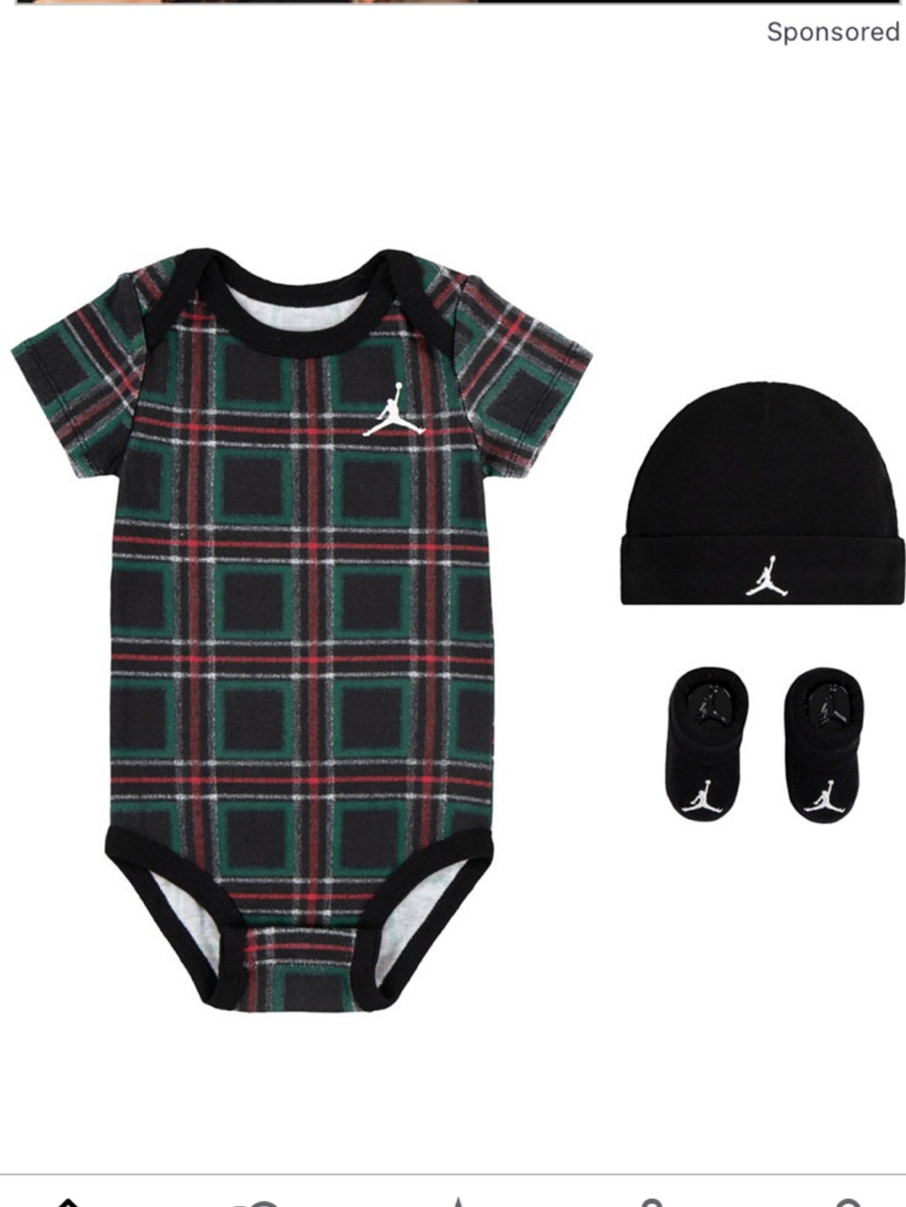 Jordan Baby Boy Baby Girl Short-Sleeve Bodysuit Hat & Booties Gift Box 3 pc. 0-6